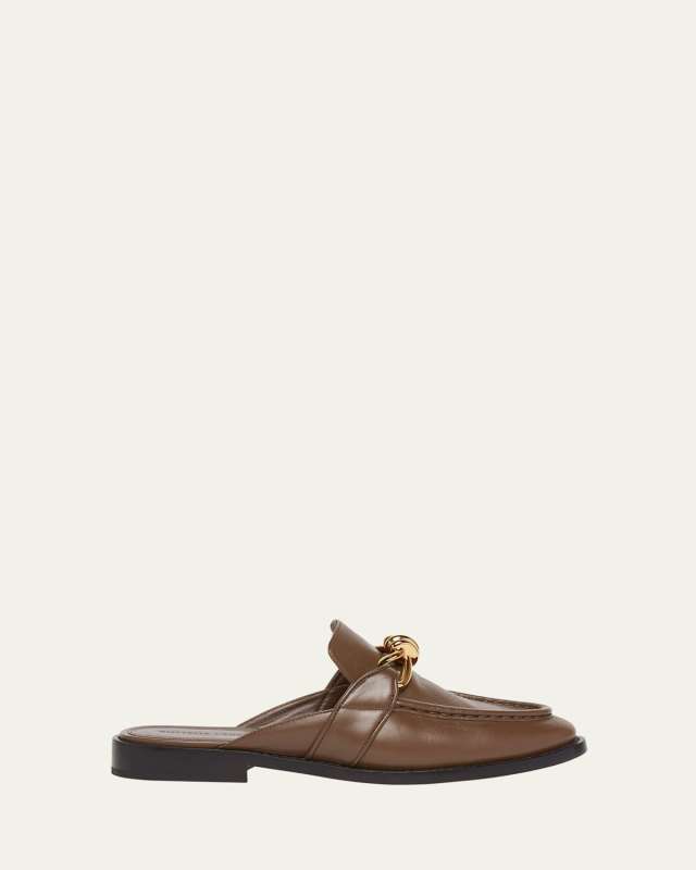 Astaire Knot Leather Loafer Mules